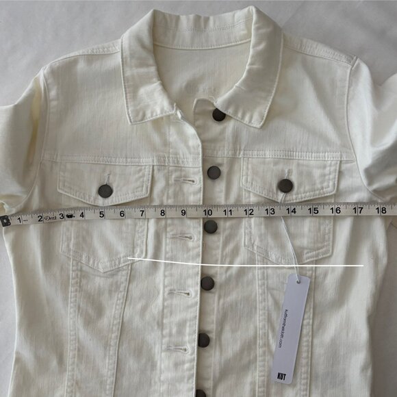 NWT KUT from the Kloth White Denim Jacket – Size M – Nordstrom Classic Style - Picture 9 of 12